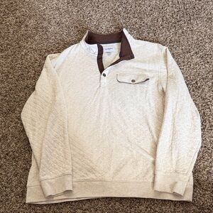 Goodfellow & Co Cream and Brown Quilted Pullover